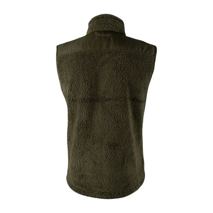 Dark green Jack Pyke Sherpa Fleece Gilet with high collar for cozy warmth