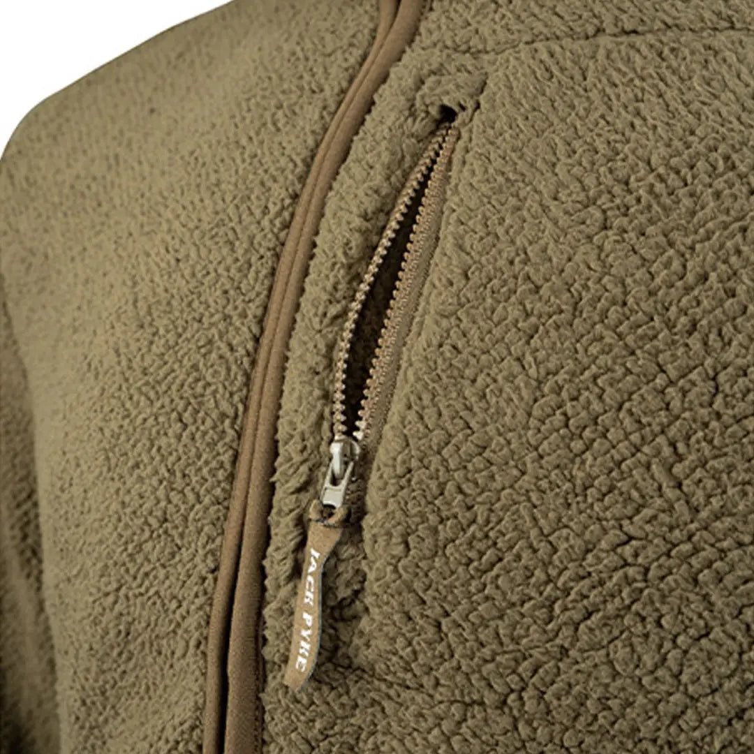 Fleece jacket with a partially open zipper from Jack Pyke, perfect for country clothing and hunting