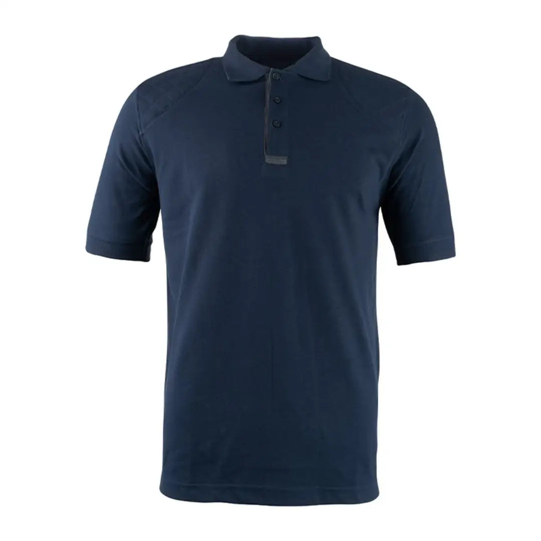 Navy blue Jack Pyke Sports Polo shirt featuring short sleeves and buttoned collar