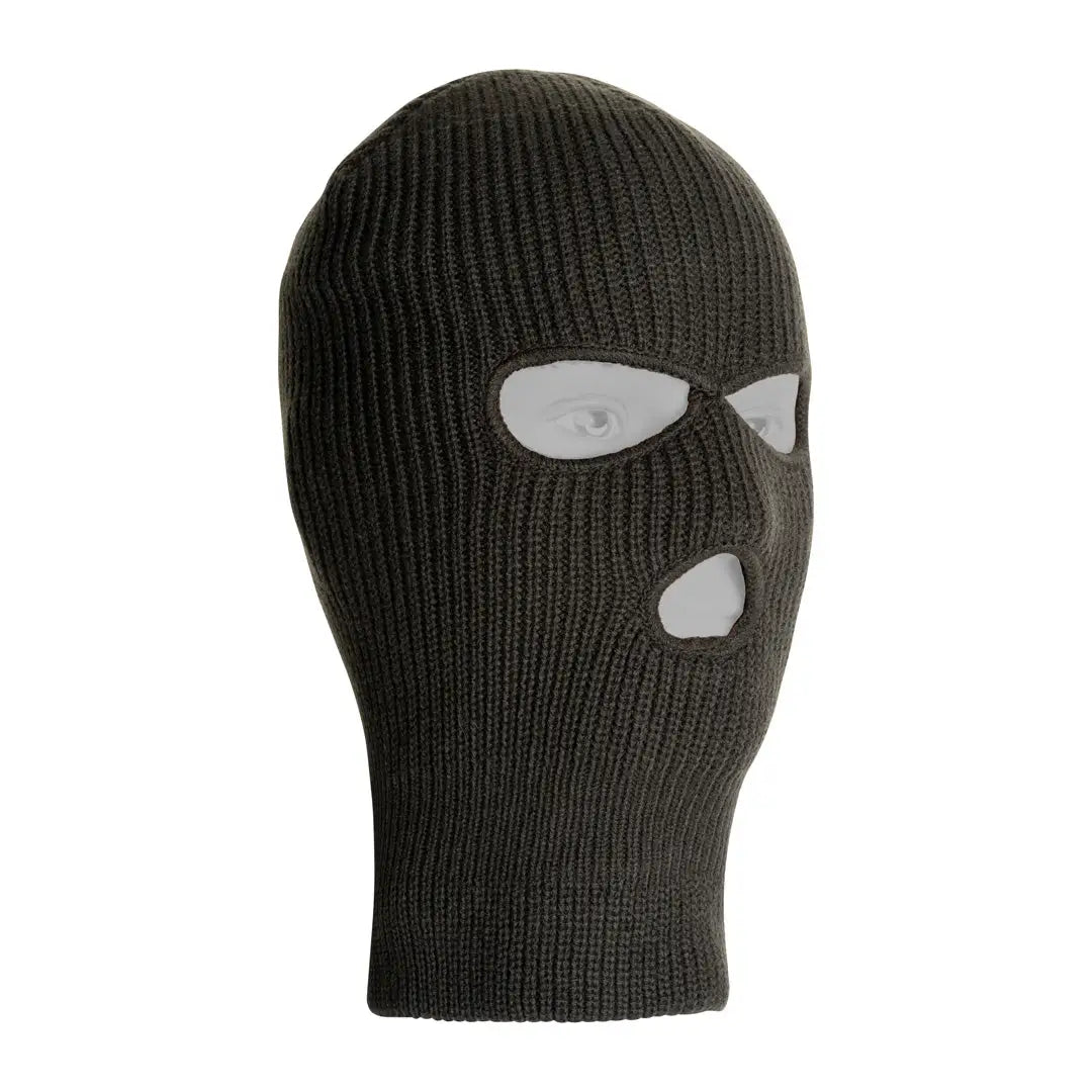 Black knitted balaclava with eye and mouth openings, perfect for Jack Pyke Thinsulate gear