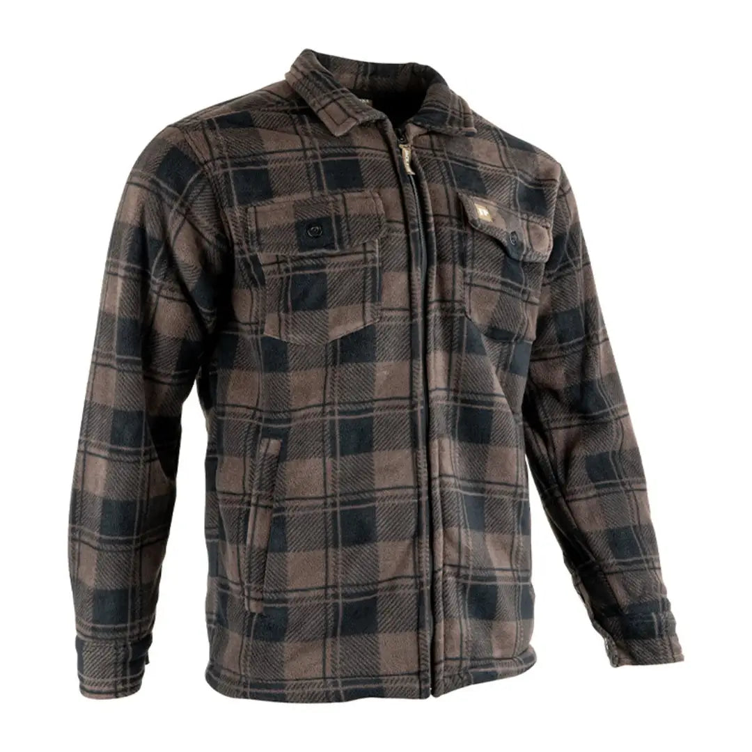 Stylish Jack Pyke Tundra Shirt in plaid flannel with full-length zipper and collar