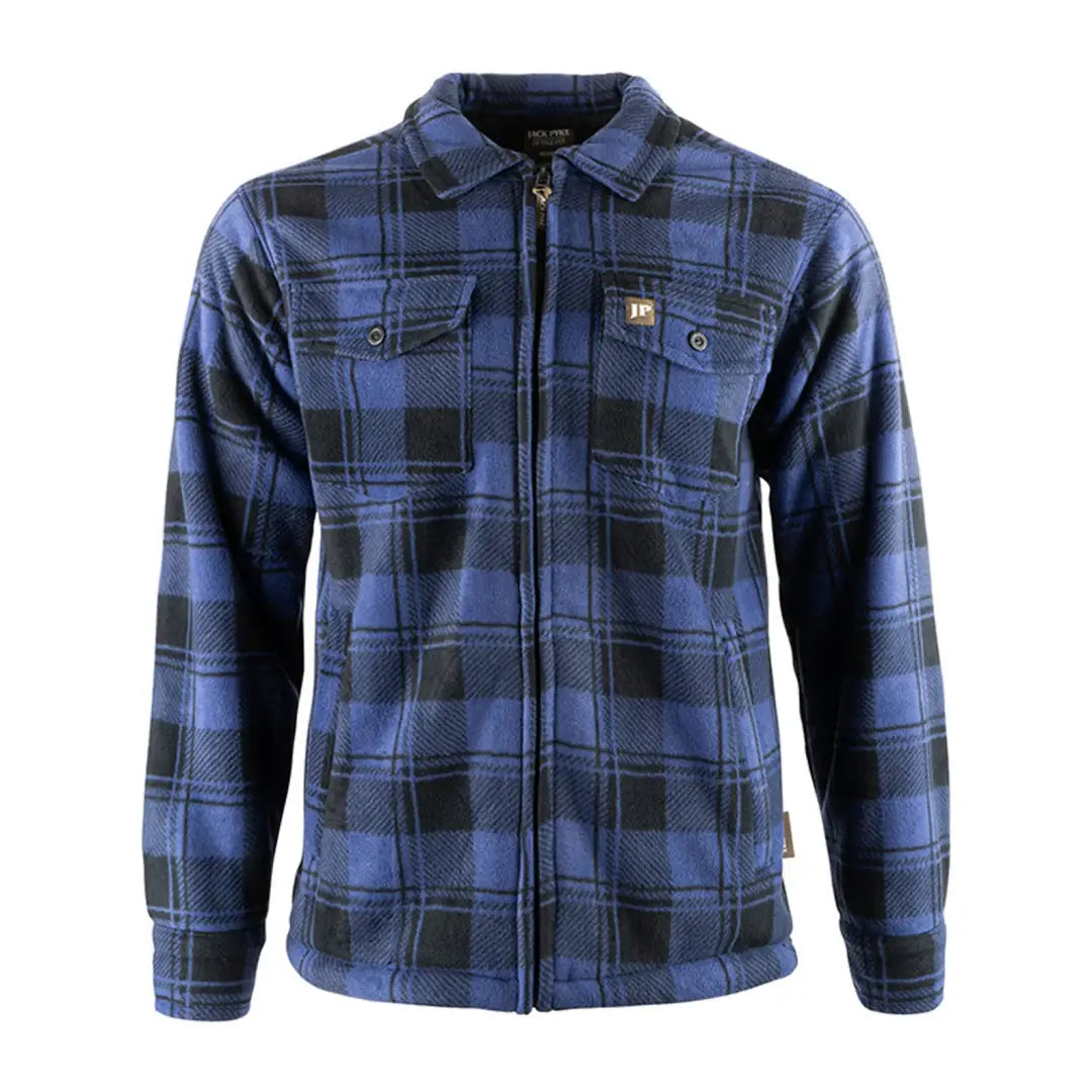 Blue and black plaid flannel jacket, perfect for layering in the Jack Pyke Tundra Shirt