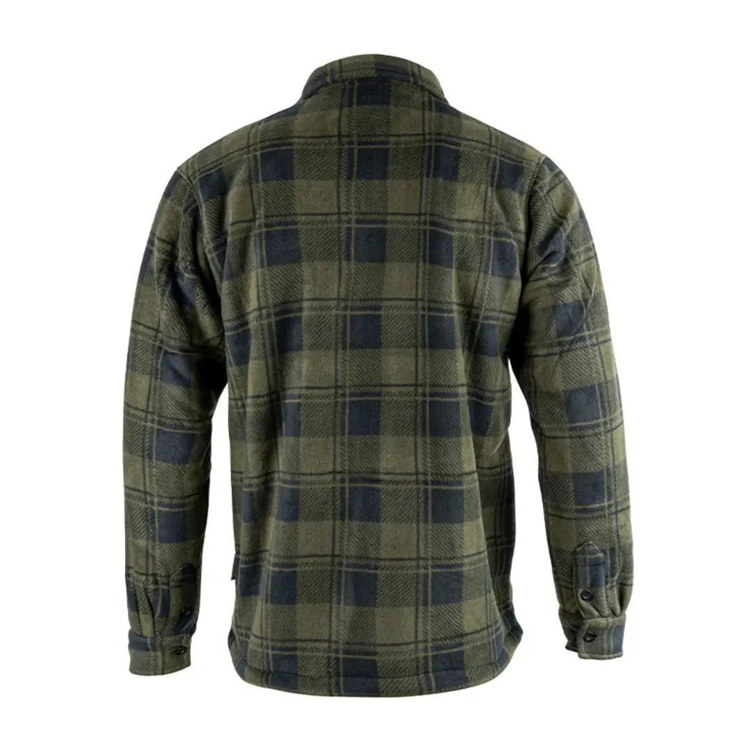 Plaid flannel Jack Pyke Tundra Shirt in olive green and navy blue