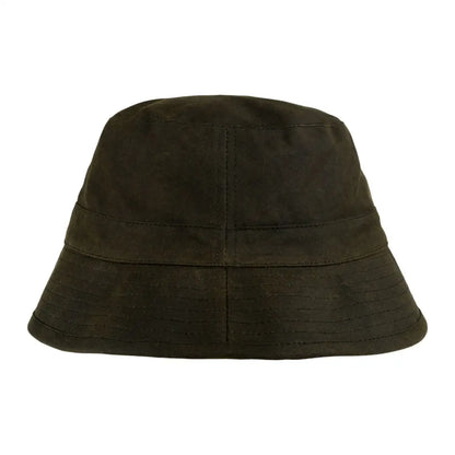 Dark green Jack Pyke Wax Bucket Hat featuring a wide, downward-sloping brim