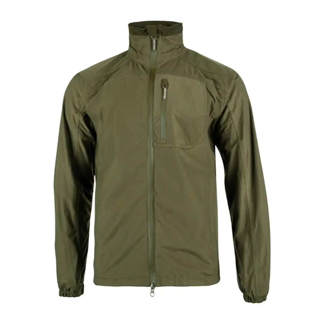 Olive green Jack Pyke Weardale Field Jacket with high collar and zippered pocket