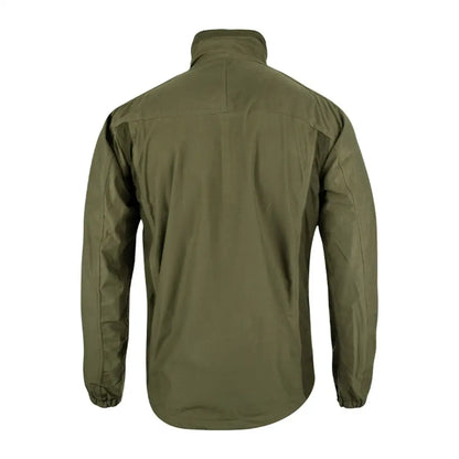 Olive green Jack Pyke Weardale Field Jacket with a high collar and plain back