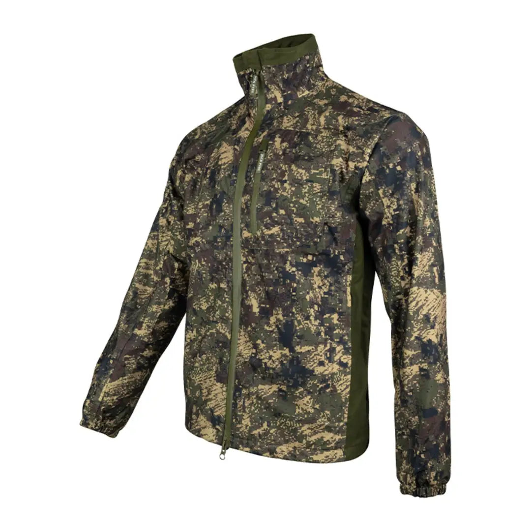 Camouflage Jack Pyke Weardale Field Jacket with full-length zipper and high collar