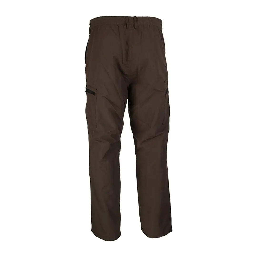 Dark brown Jack Pyke Weardale Hunting Trousers with side pockets and straight leg design