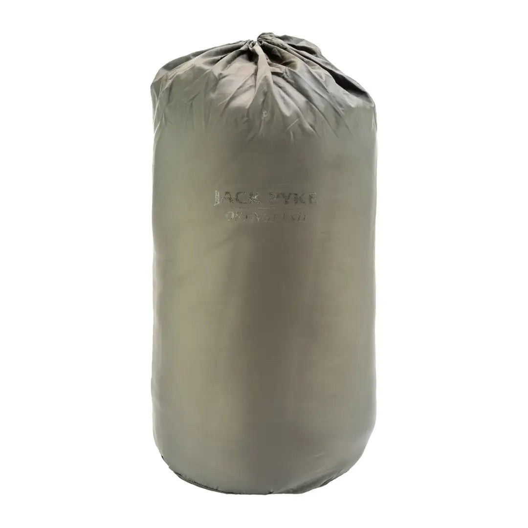 Cylindrical gray waterproof stuff sack for Jack Pyke Weardale classic quilted jacket