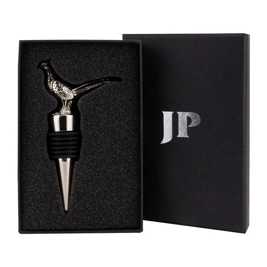 Decorative Jack Pyke Wine Stopper with metallic pheasant figure for stylish bottle sealing