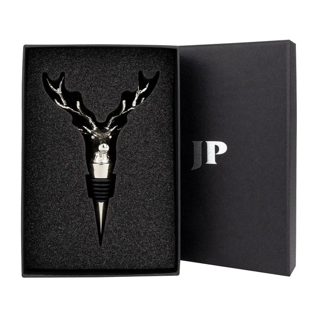 Jack Pyke Wine Stopper with antler top in a stylish gift box for wine lovers