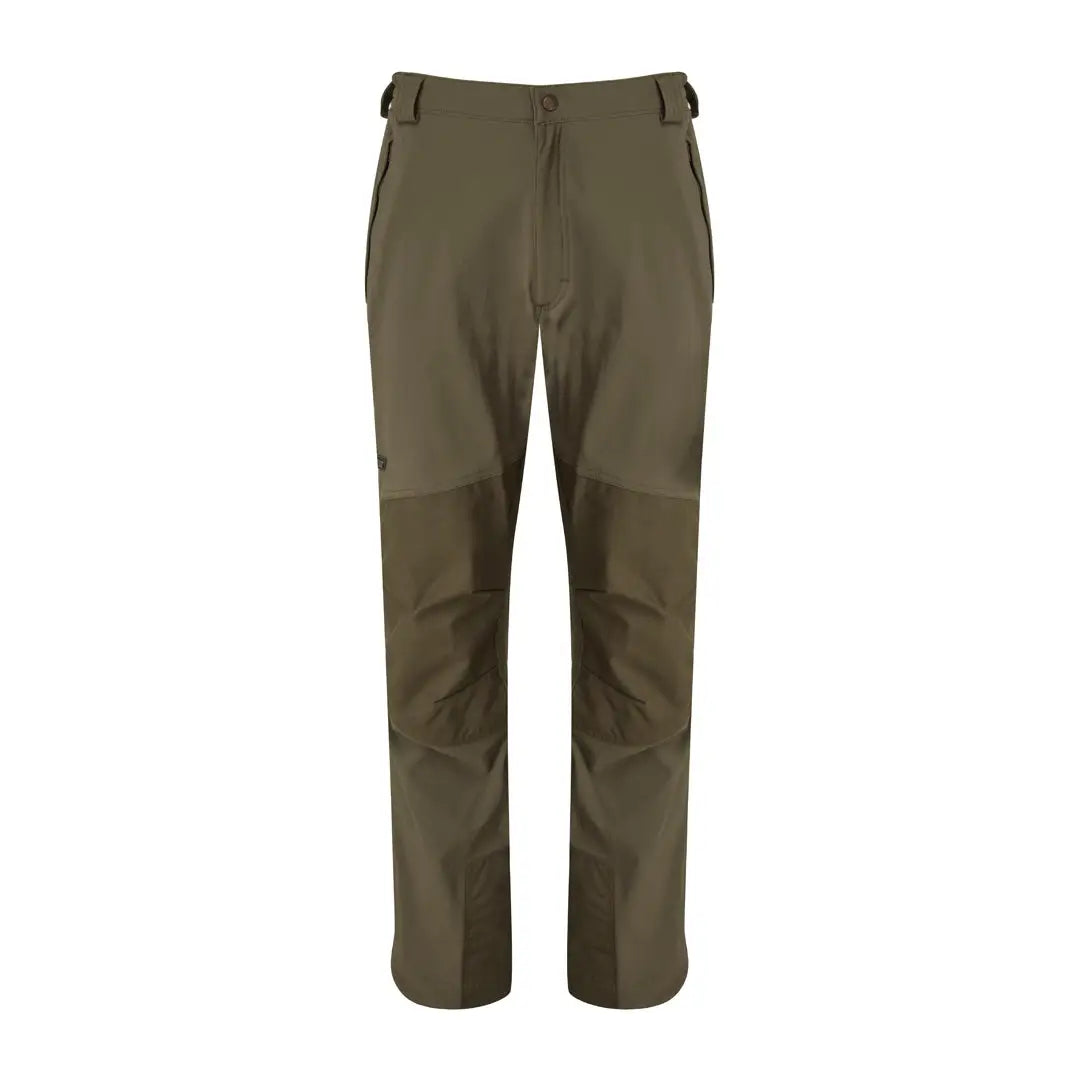 Olive green Keela Heritage Scuffer Trousers with reinforced knees for outdoor adventures