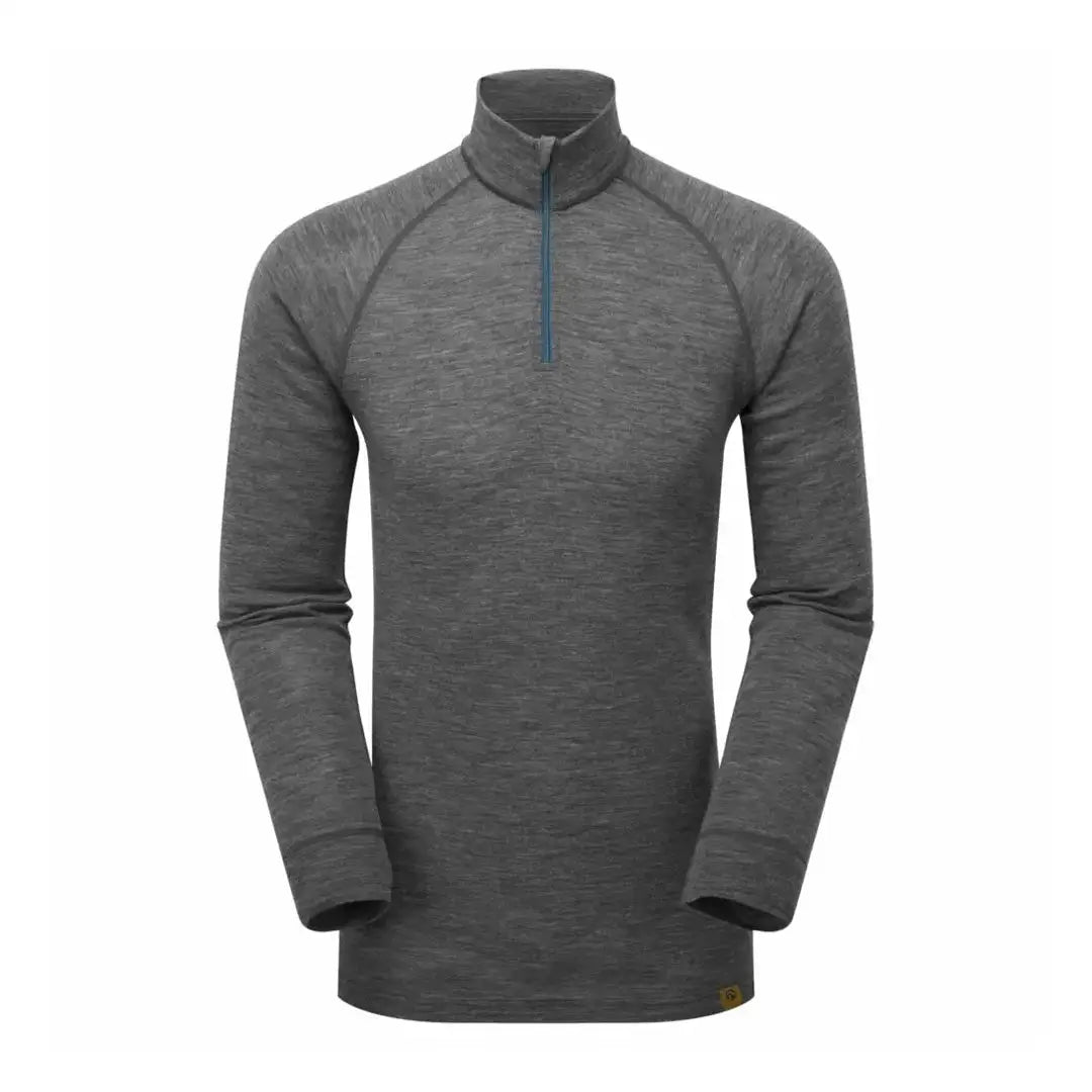 Gray Keela Merino Long Sleeve Zip Top, perfect as an ideal base layer for chilly days