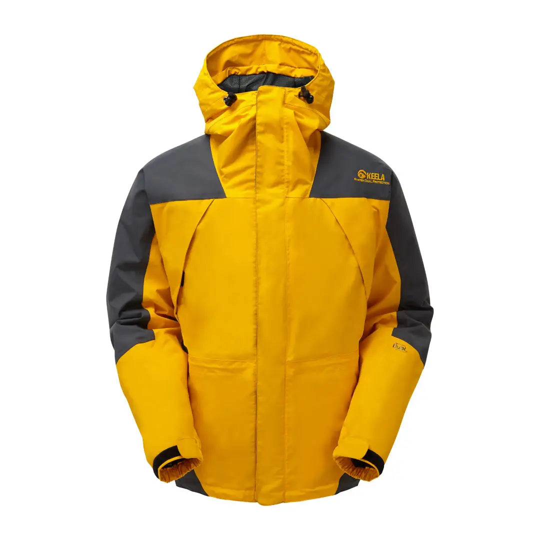 Yellow and gray waterproof Keela Munro Jacket with hood for outdoor adventures