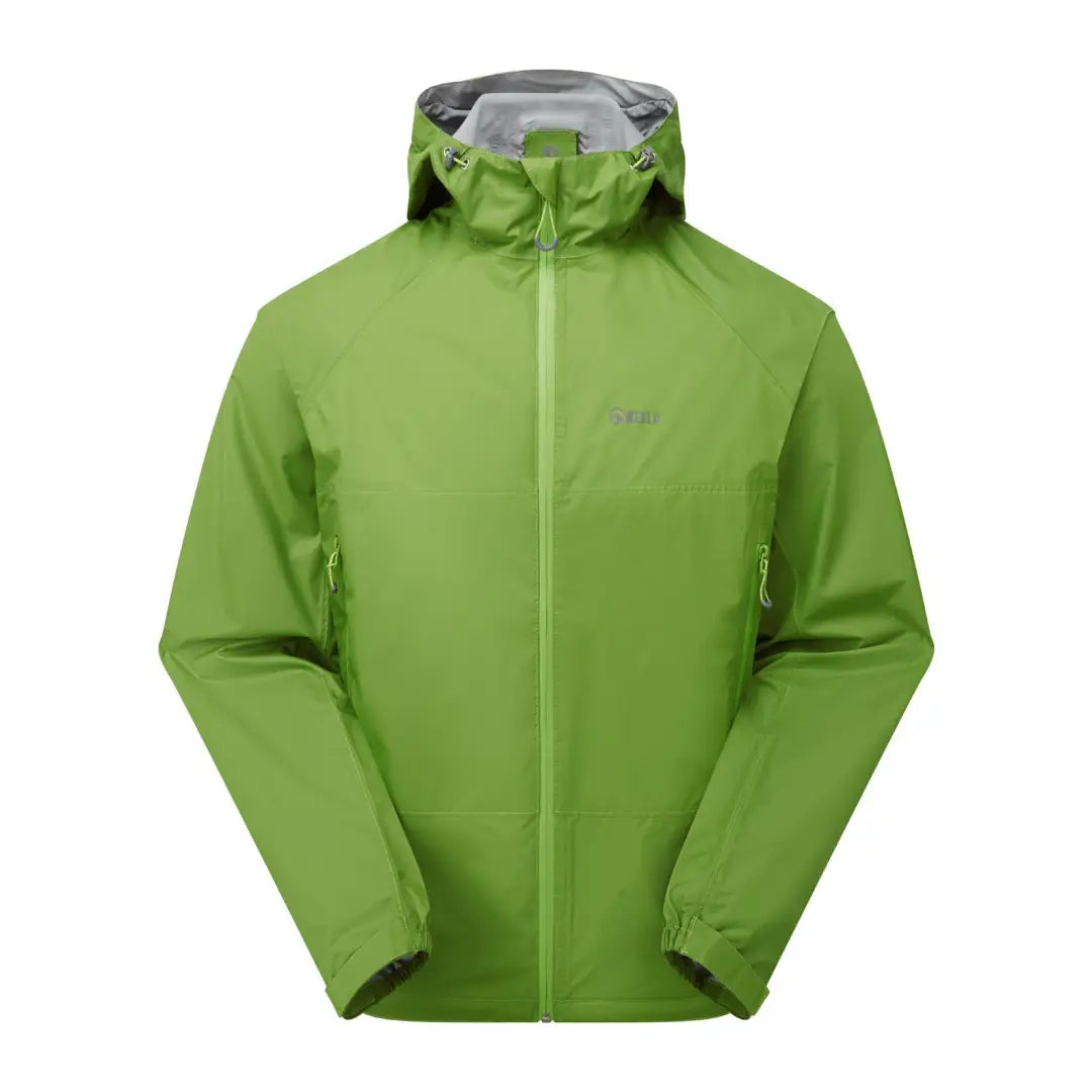 Bright green Keela Paklite Jacket with full-length zipper and practical features for country clothing