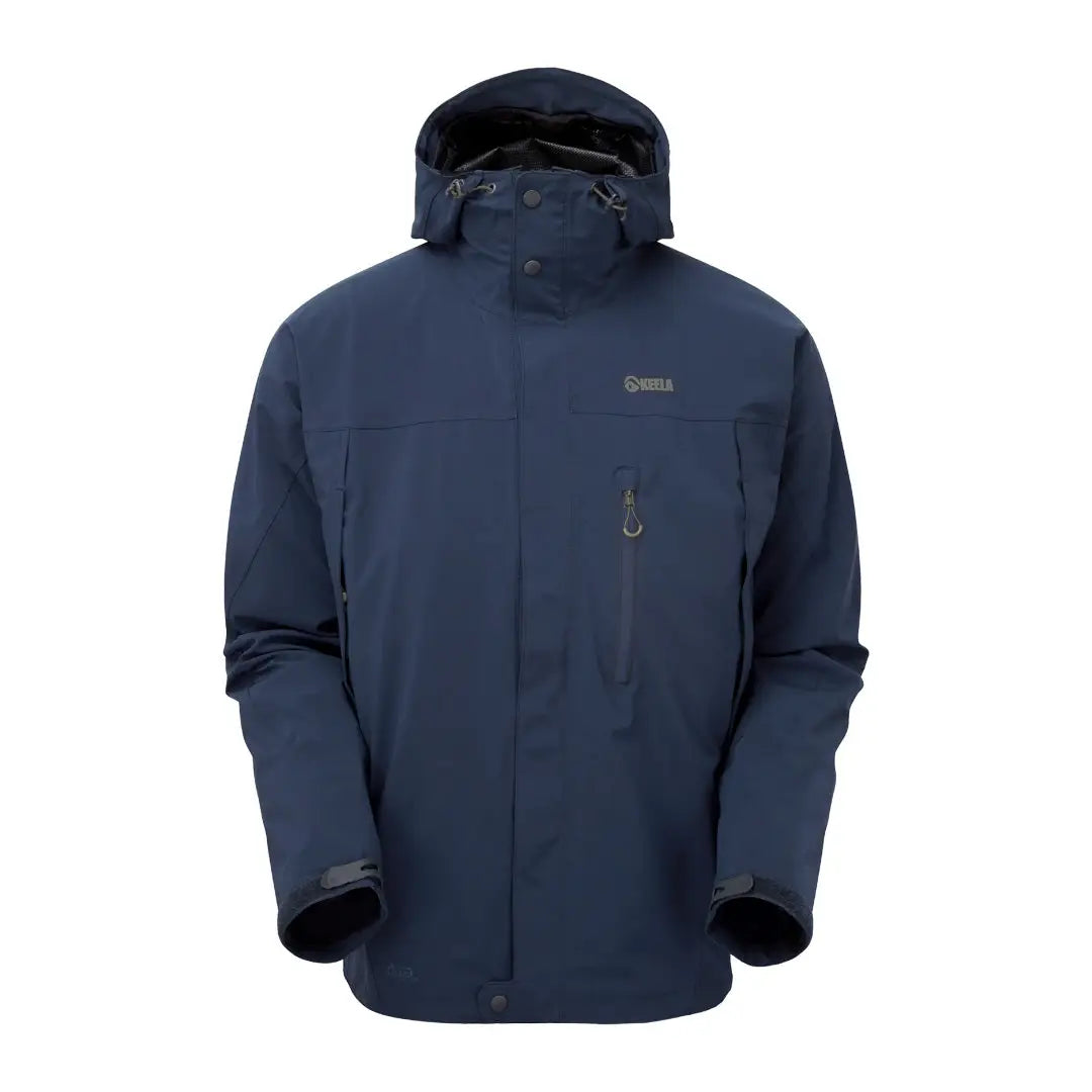 Navy blue Keela Prosport Jacket featuring a zippered chest pocket for winter style