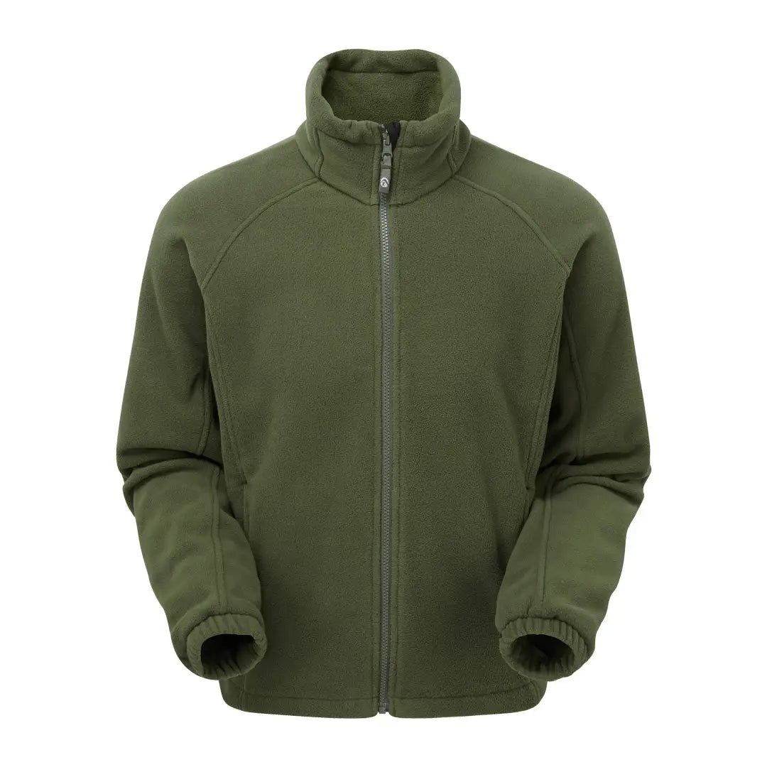 Olive green Keela Sky Pro fleece jacket with full-length zipper and high collar