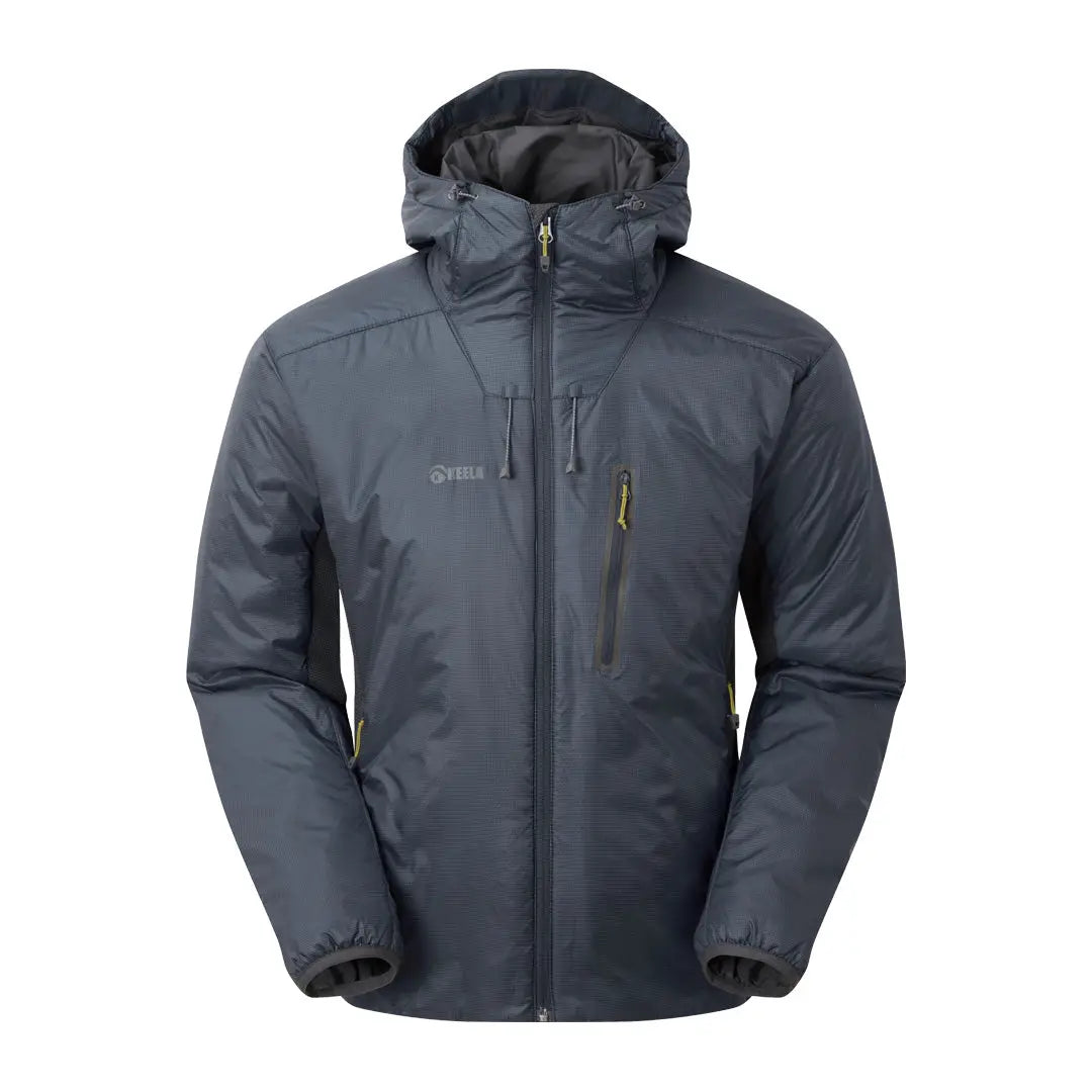 Gray Keela Talus Primaloft Jacket with full-length zipper and chest pocket for winter wear