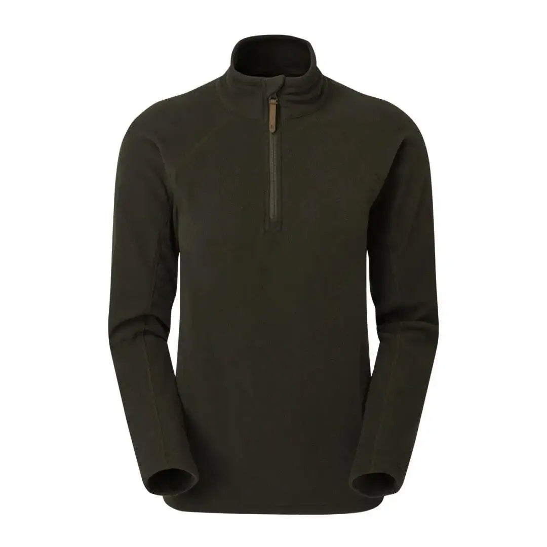 Dark green quarter-zip fleece pullover from Keela Womens Micro Pulse collection