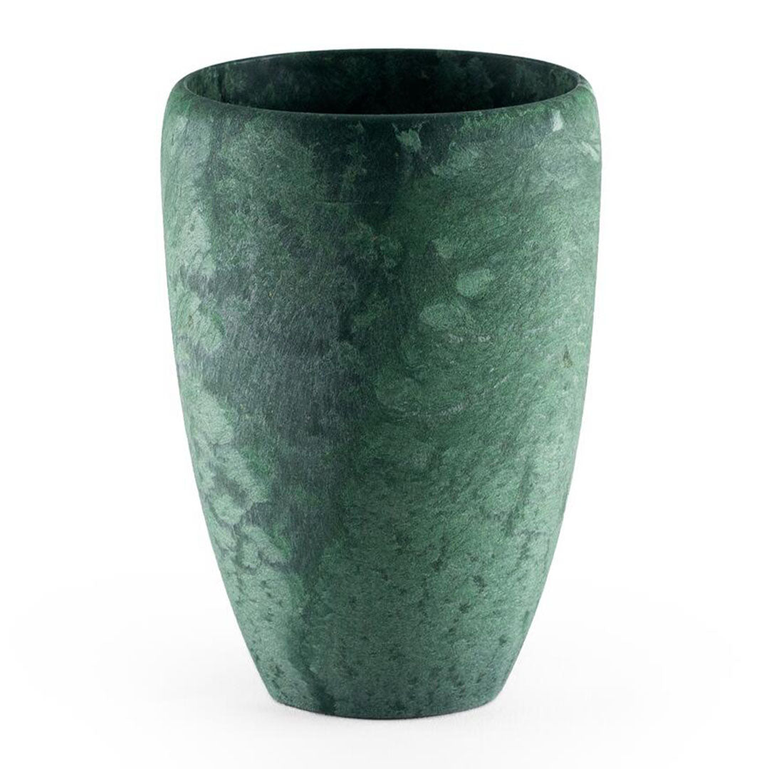 Green mottled stone vase with Kupilka Cup Coffee Go for stylish country clothing vibes