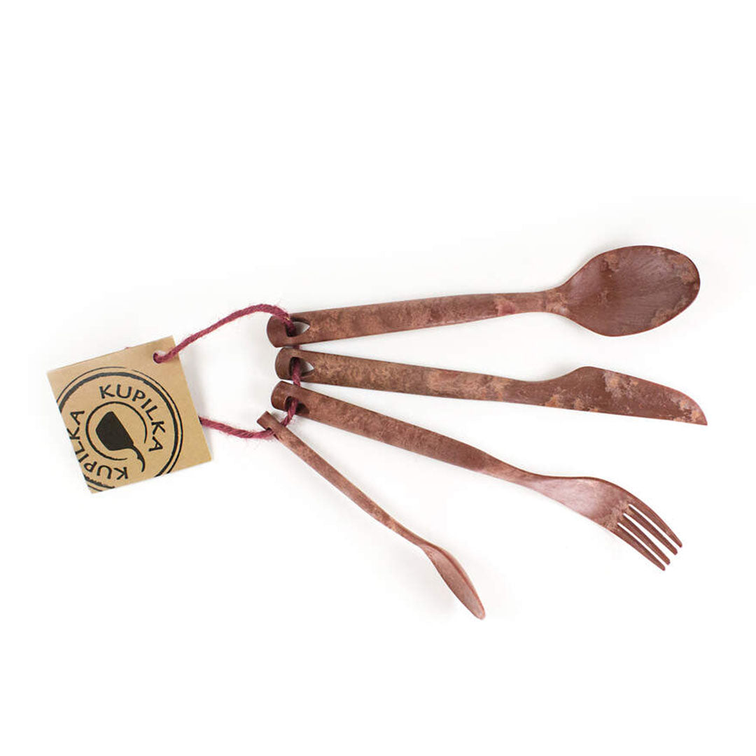 Copper-colored Kupilka Cutlery Set for camping and outdoors adventures