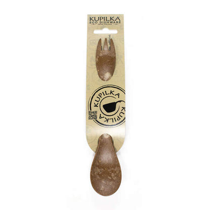 Brown Kupilka Spork eco-dishware set perfect for country clothing and outdoor adventures