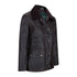 Stylish Ladies Antique Wax Jacket with corduroy collar and snap buttons. Perfect for any look!