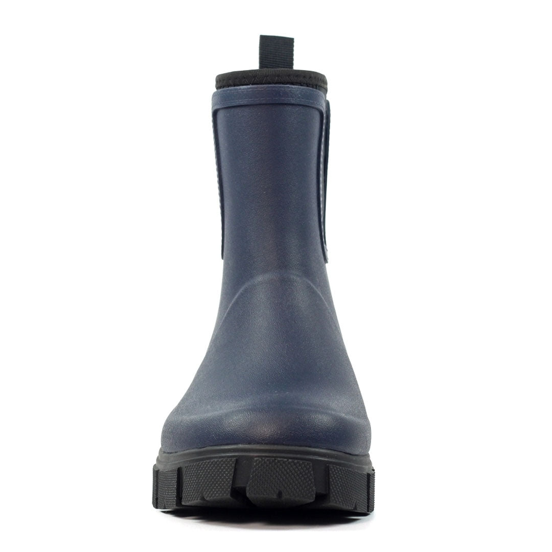 Navy blue Chelsea rain boot from Lazy Dogz, perfect for country clothing and outdoors fun