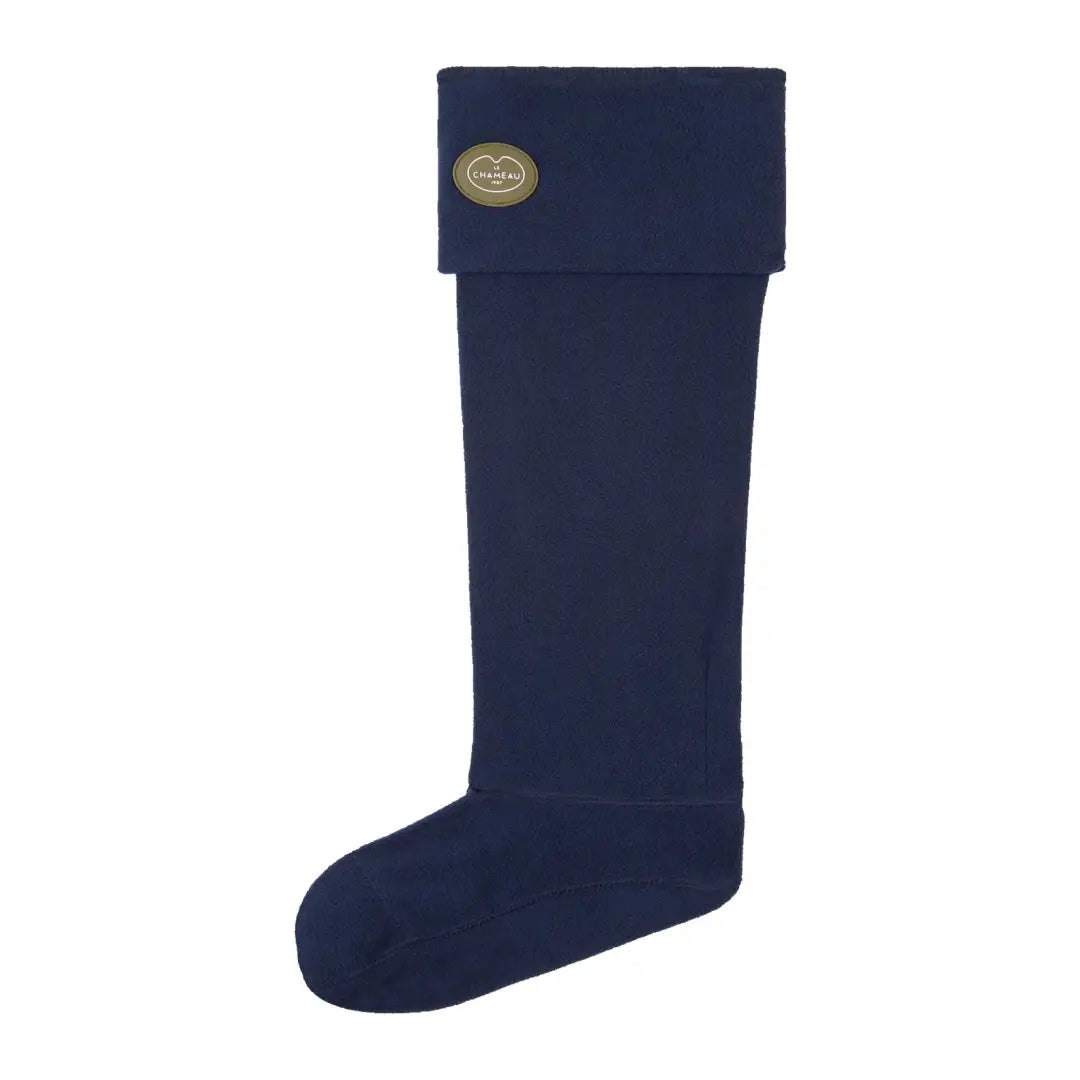 Navy blue Chameau fleece boot liners for cozy rain boot warmth and comfort