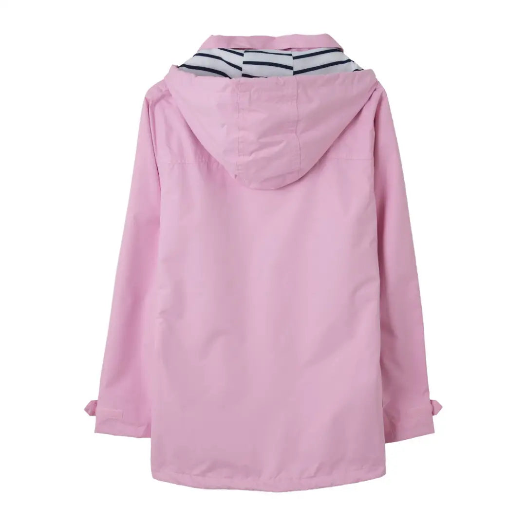 Pink Hooded Lighthouse Beachcomber Ladies Waterproof Jacket with Striped Collar Lining