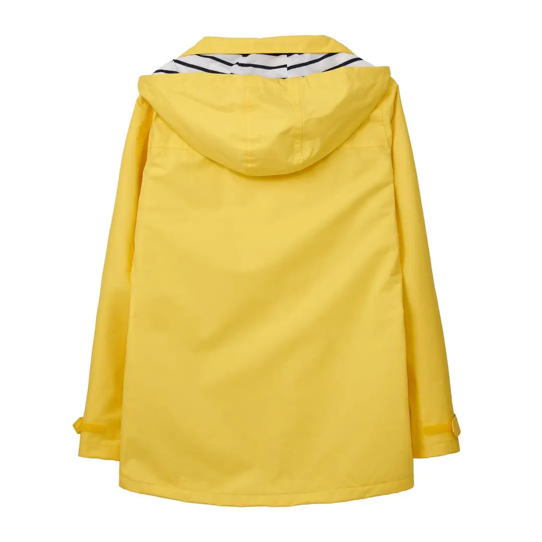 Yellow Lighthouse Beachcomber Ladies Waterproof Jacket with striped lining at collar