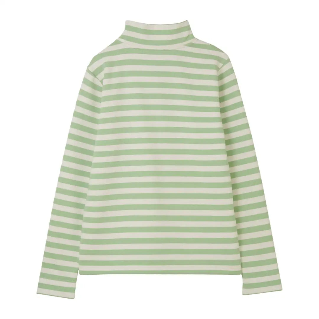 Light green and white striped turtleneck sweater from Lighthouse Haven Ladies Jersey