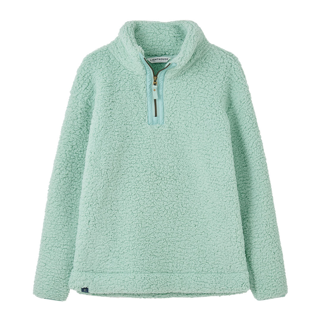 Mint green Sherpa pullover from Lighthouse Ladies Bay Fleece collection