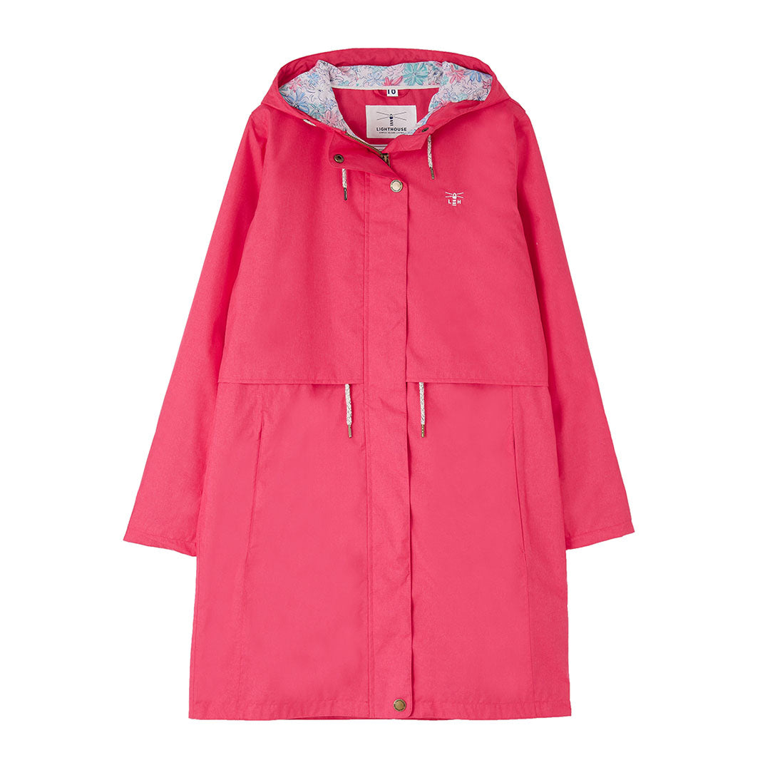 Pink Hooded Raincoat from Lighthouse Ladies Pippa Coat collection, perfect for any weather