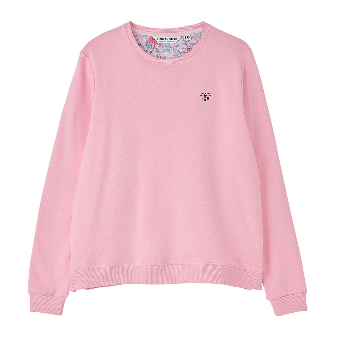 Pink long-sleeved sweatshirt from Lighthouse Ladies Seaside Jersey, perfect for casual style