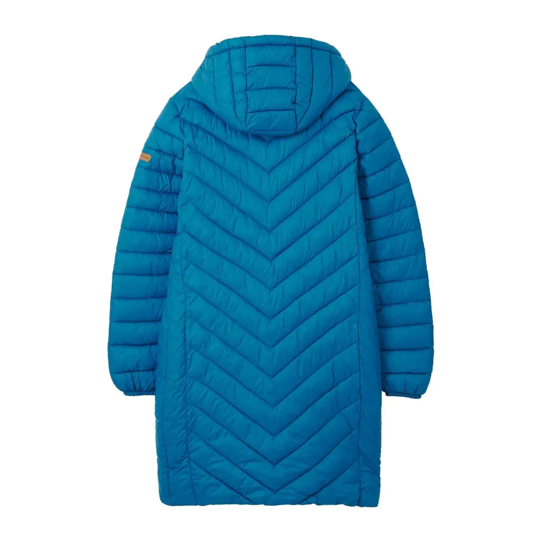 Bright blue Lighthouse Laurel Coat is a stylish mid-length coat with chevron stitching