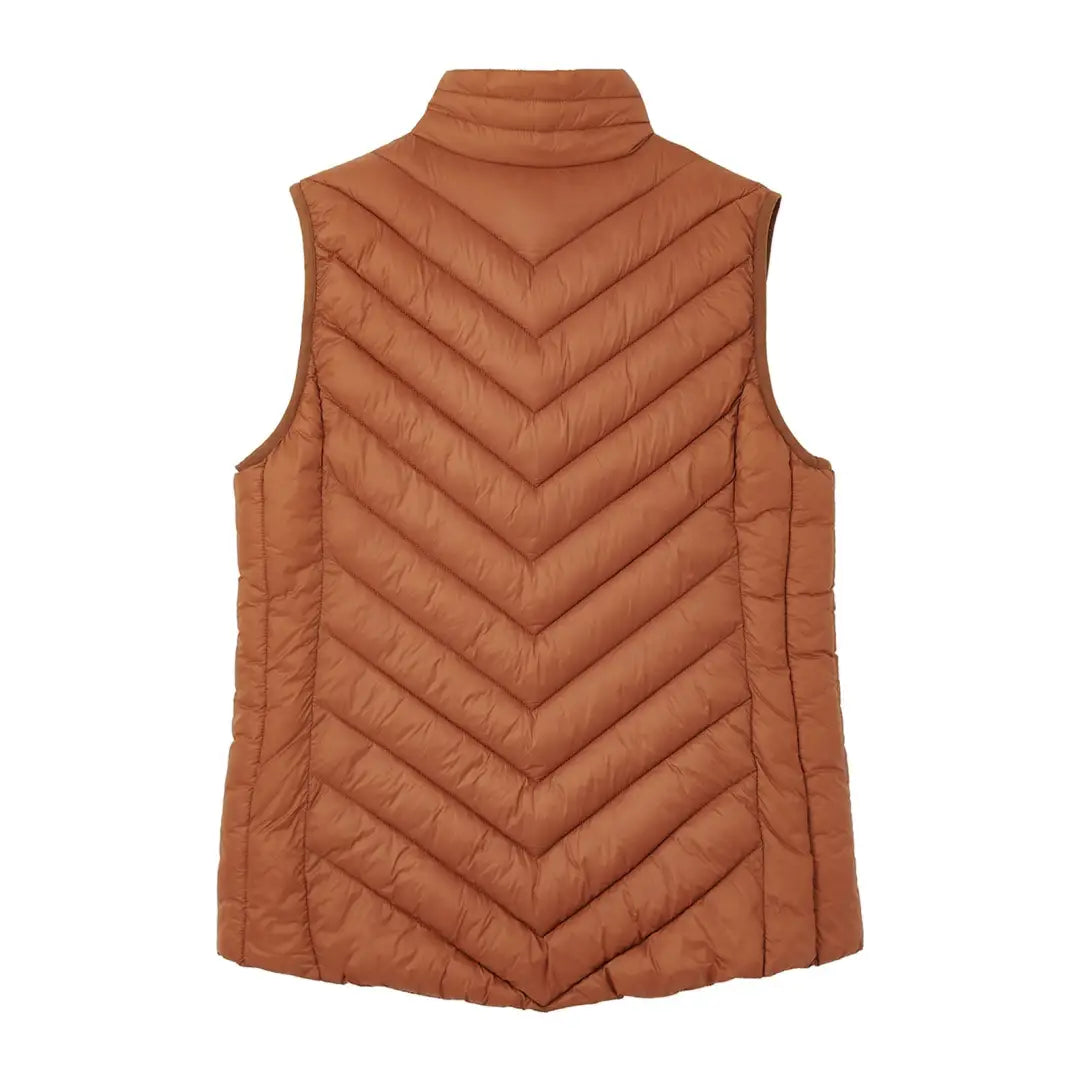 Rust-colored quilted Lighthouse Laurel Gilet with chevron stitching pattern