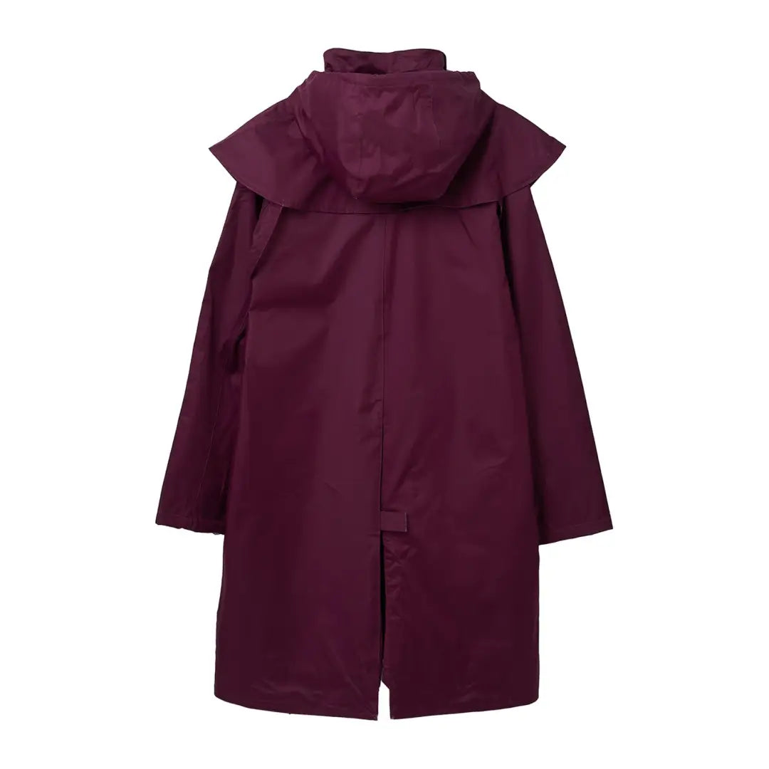 Burgundy Lighthouse Outrider 3/4 length ladies waterproof raincoat with cape overlay