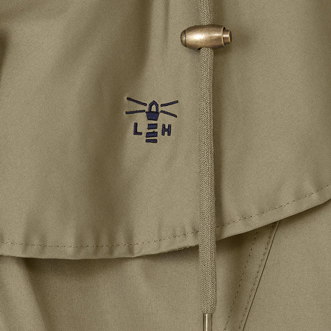 Beige Lighthouse Outrider 3/4 Length Ladies Waterproof Raincoat with embroidered logo