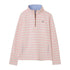 Pink and white striped quarter-zip Lighthouse Shore cotton jersey sweatshirt with blue collar