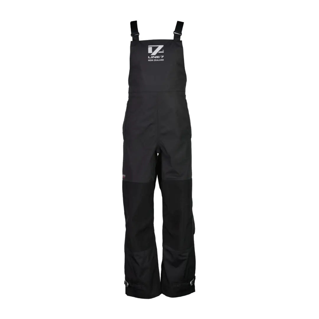 Black waterproof Line 7 Storm Pro20 bib overtrousers, perfect for country clothing and hunting