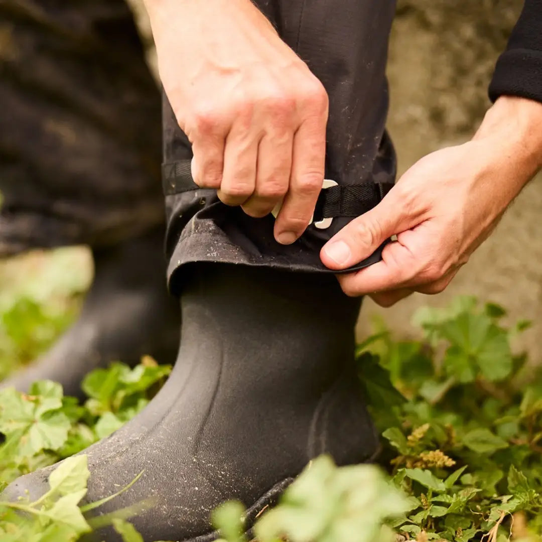 Adjusting a Rubber Boot on Line 7 Storm Pro20 Waterproof Bib Overtrousers for hunting