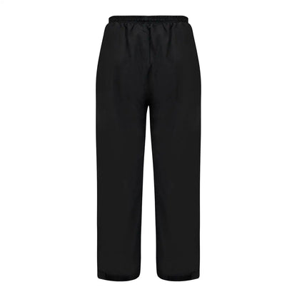 Black wide-leg trousers with elastic waistband for country clothing and outdoor adventures