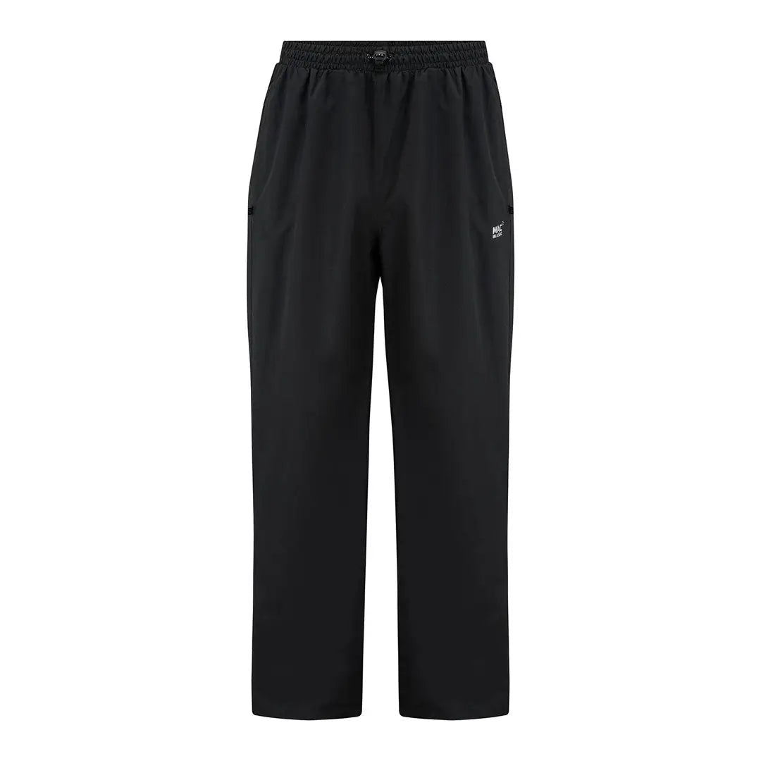 Black athletic sweatpants for outdoors, featuring elastic waist and small logo for country clothing