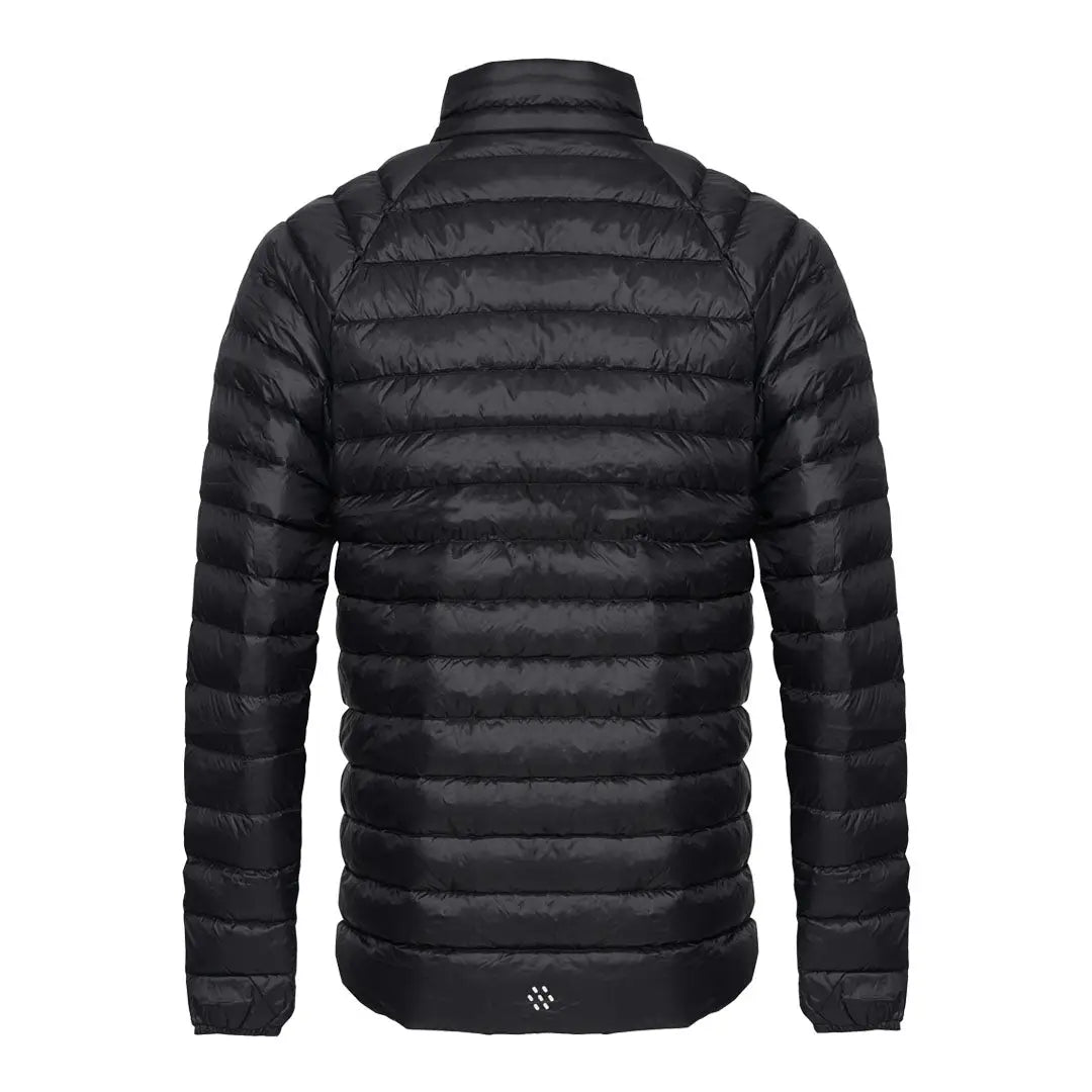 Black quilted puffer jacket with a high collar perfect for country clothing and outdoor adventures