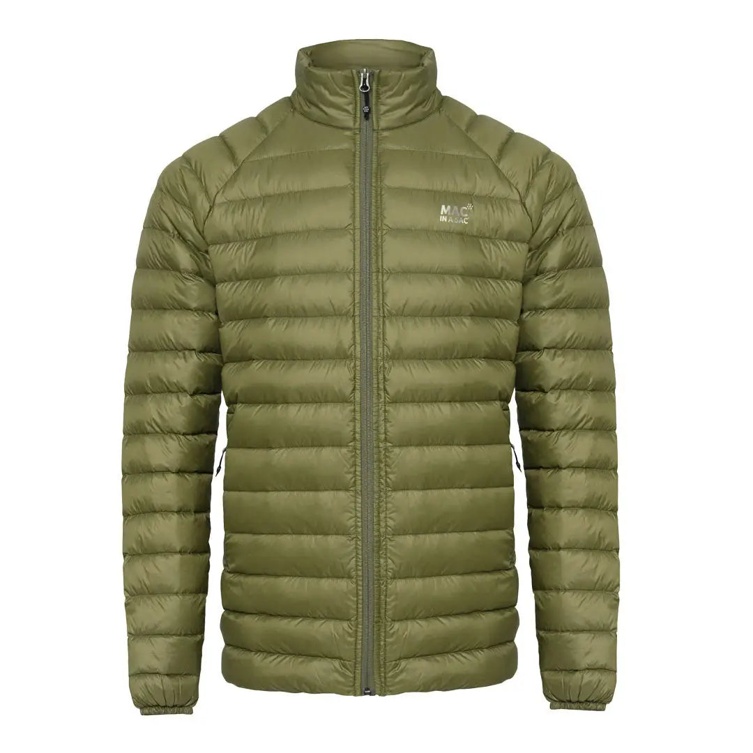 Olive green puffy down jacket for country clothing lovers, perfect for hunting and outdoors