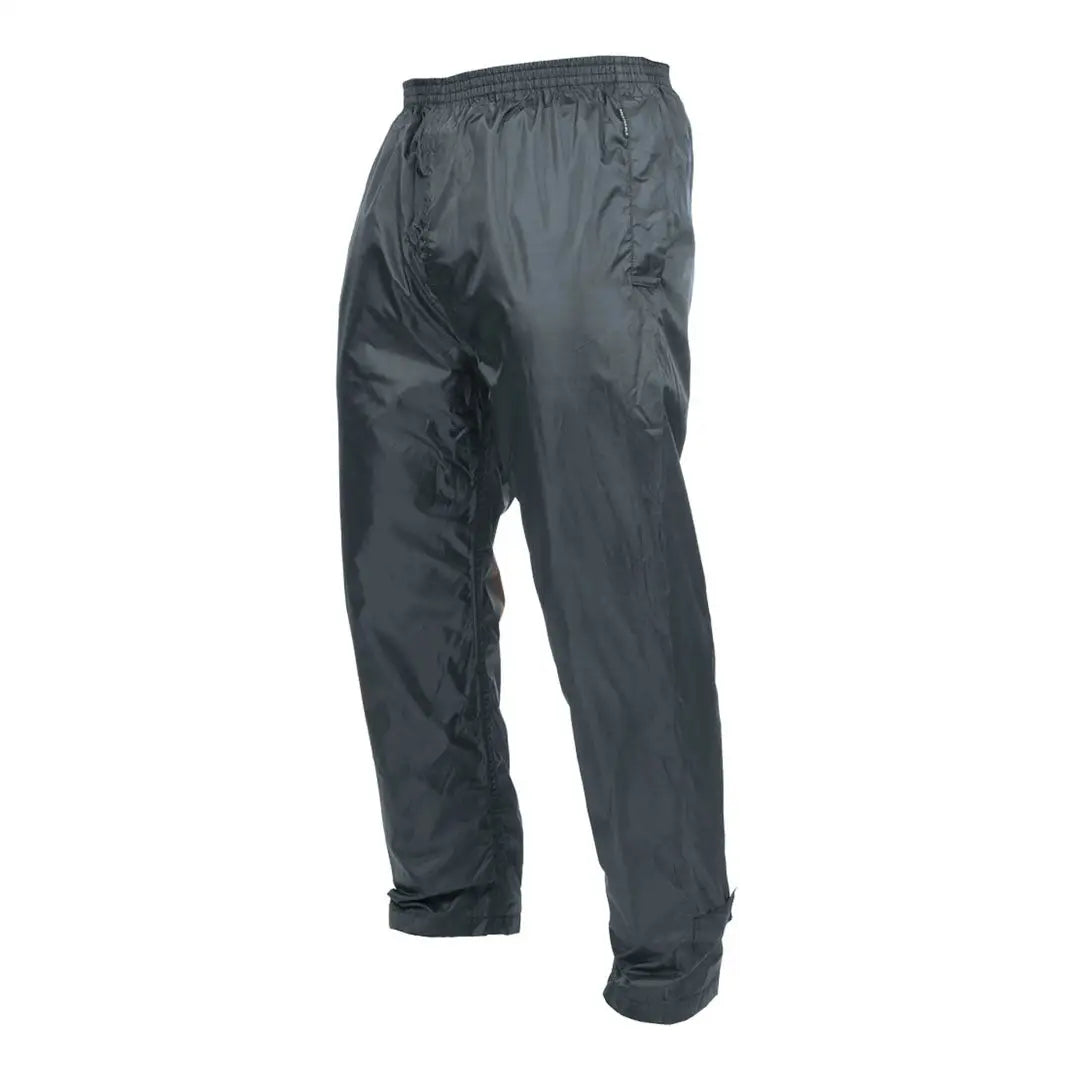 Dark gray Mac in a Sac Origin Kids Overtrousers with taped seams and elastic waistband