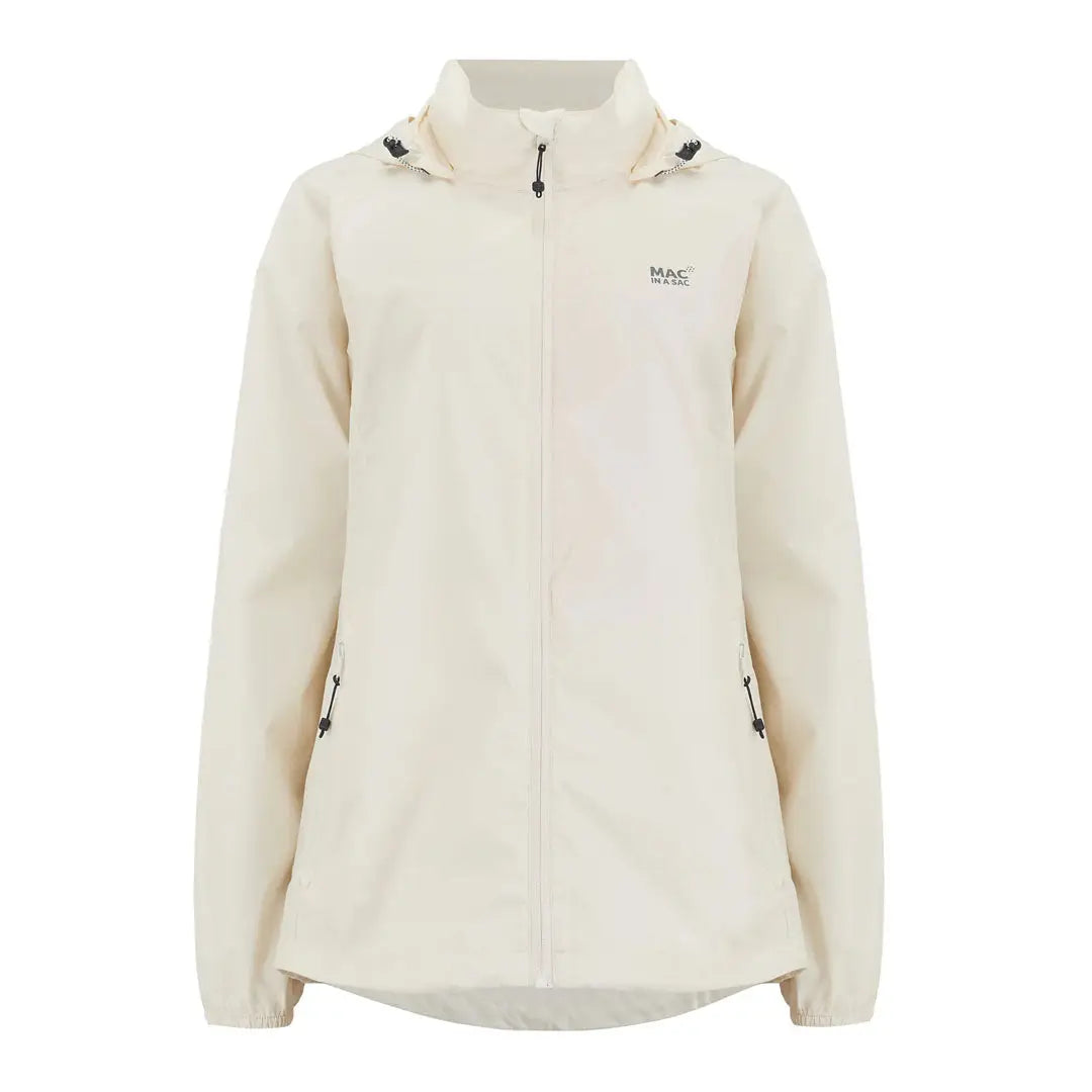 Cream fleece jacket with high collar from Mac in a Sac Origin, perfect waterproof jacket