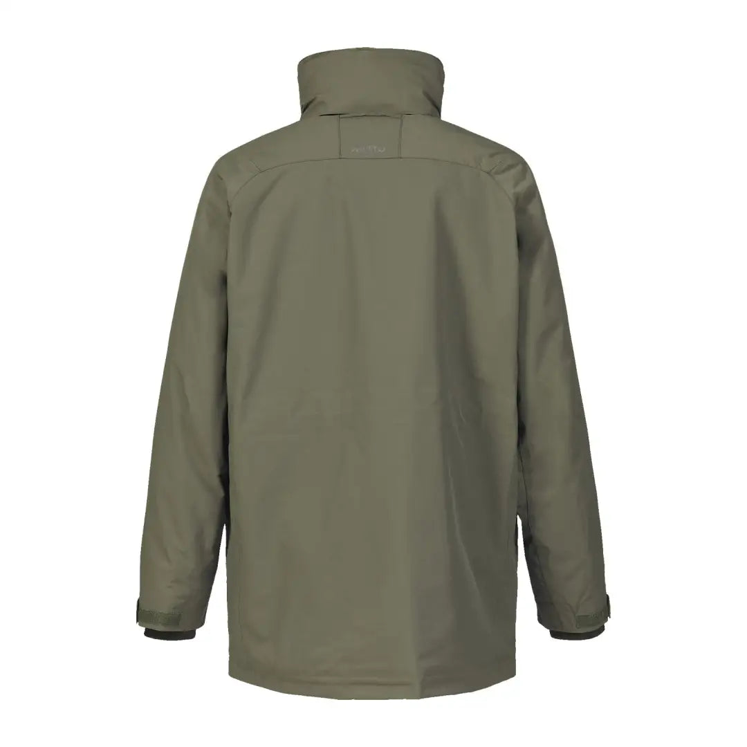 Olive green Musto Fenland Primaloft jacket with high collar for a contemporary country look