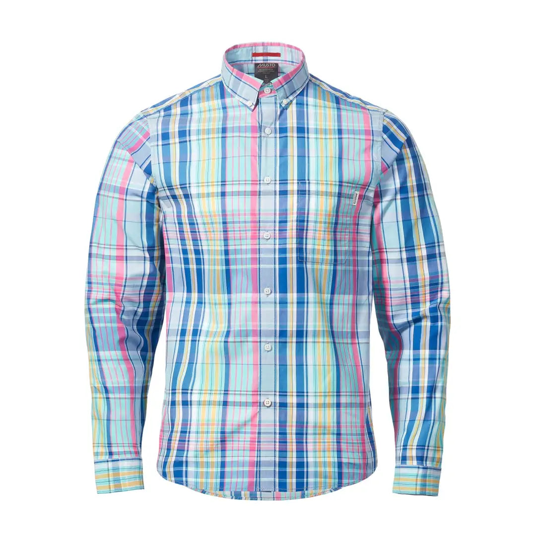 Colorful Musto Marina Plaid Long Sleeve Shirt with long sleeves and vibrant design